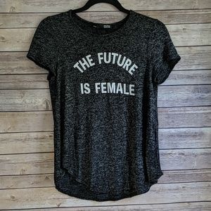 The Future is Female Gray Short Sleeve Shirt